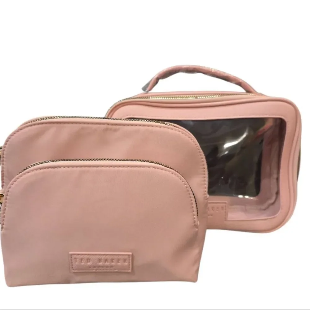 Ted Baker London 3-PC  Cosmetic‎ Bag Set- Cloud Pink
